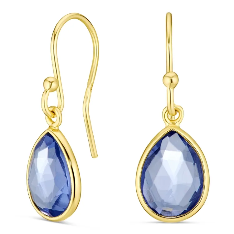 violettem Bergkristall Ohrringe in vergoldetem Silber - Loom Stones