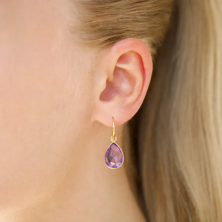 Amethyst Ohrringe in vergoldetem Silber
