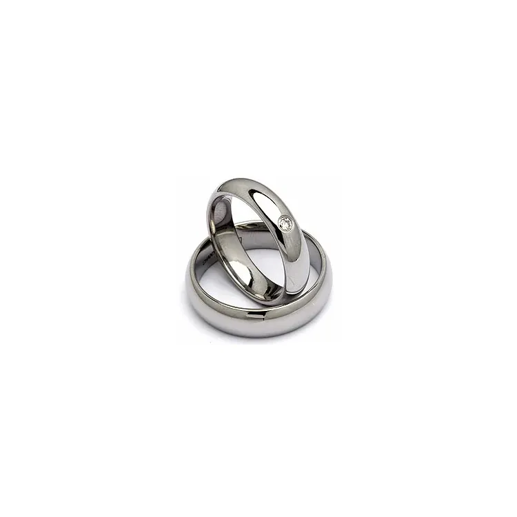 Trauringe in Stahl 0,05 ct