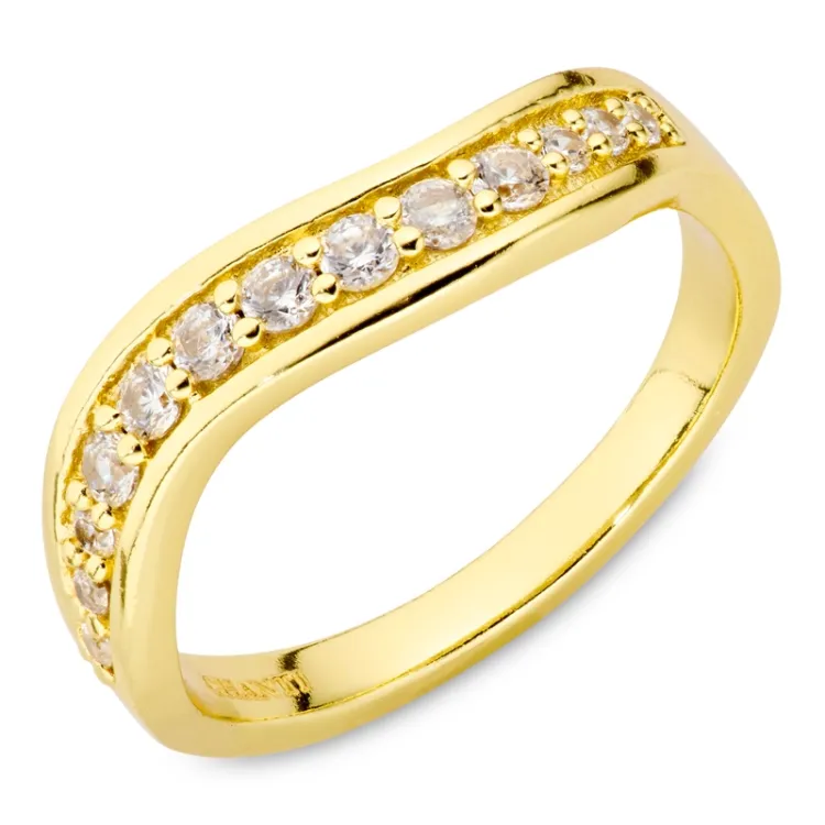 Zirkon Ring aus vergoldetes Messing - Eliné