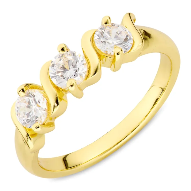 Zirkon Ring aus vergoldetes Messing - Eliné