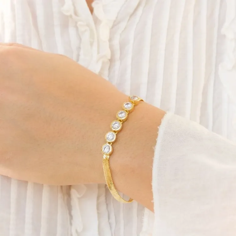 Zirkon Armband aus vergoldetes Messing - Eliné