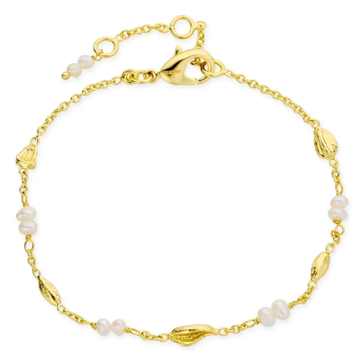 Perle Armband aus vergoldetes Messing - Eliné