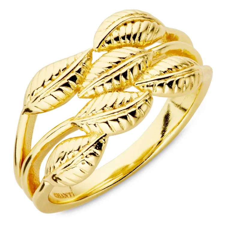 Blatt Ring aus vergoldetes Messing - Eliné