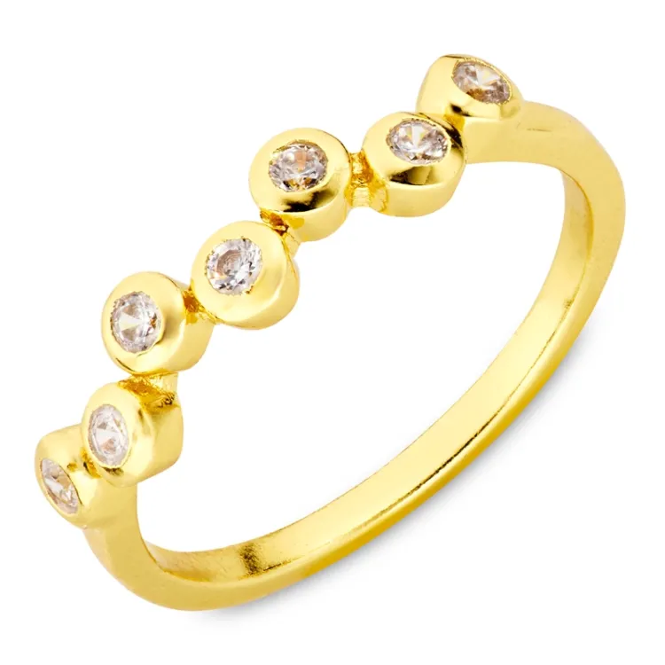 Zirkon Ring aus vergoldetes Messing - Bubbly Sparkle