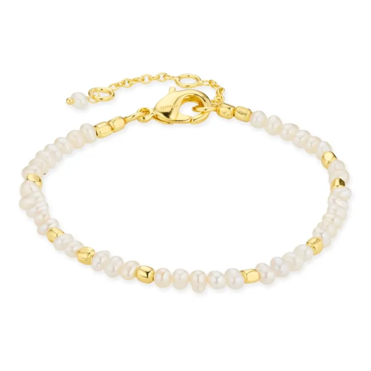Perle Armband aus vergoldetes Messing - Eliné