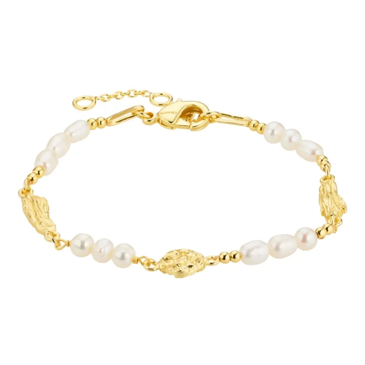 Perle Armband aus vergoldetes Messing - Eliné