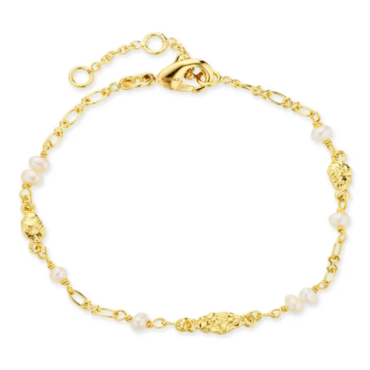 Perle Armband aus vergoldetes Messing - Eliné
