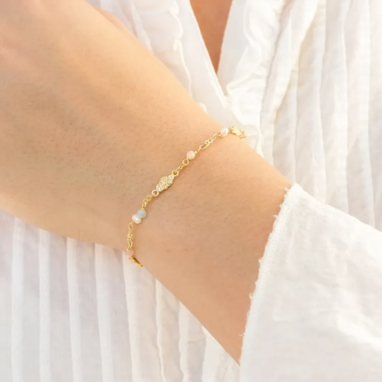 mehrfarbigem Armband aus vergoldetes Messing - Eliné