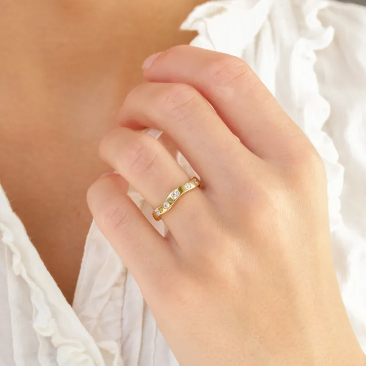 Zirkon Ring aus vergoldetes Messing - Eliné