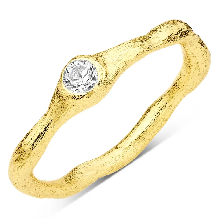 Zirkon Ring aus vergoldetes Messing - Eliné