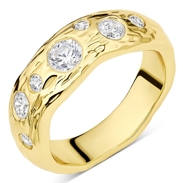 Zirkon Ring aus vergoldetes Messing - Eliné