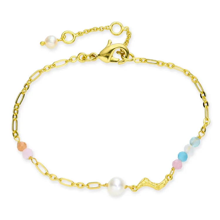 mehrfarbigem Armband aus vergoldetes Messing - Eliné