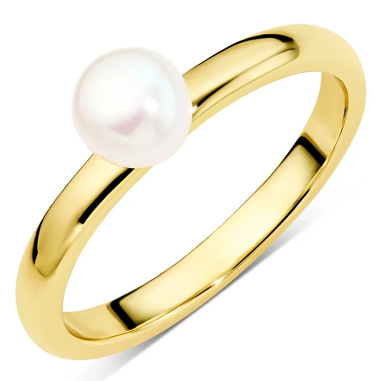 künstliche Perle Ring aus vergoldetes Messing - Eliné