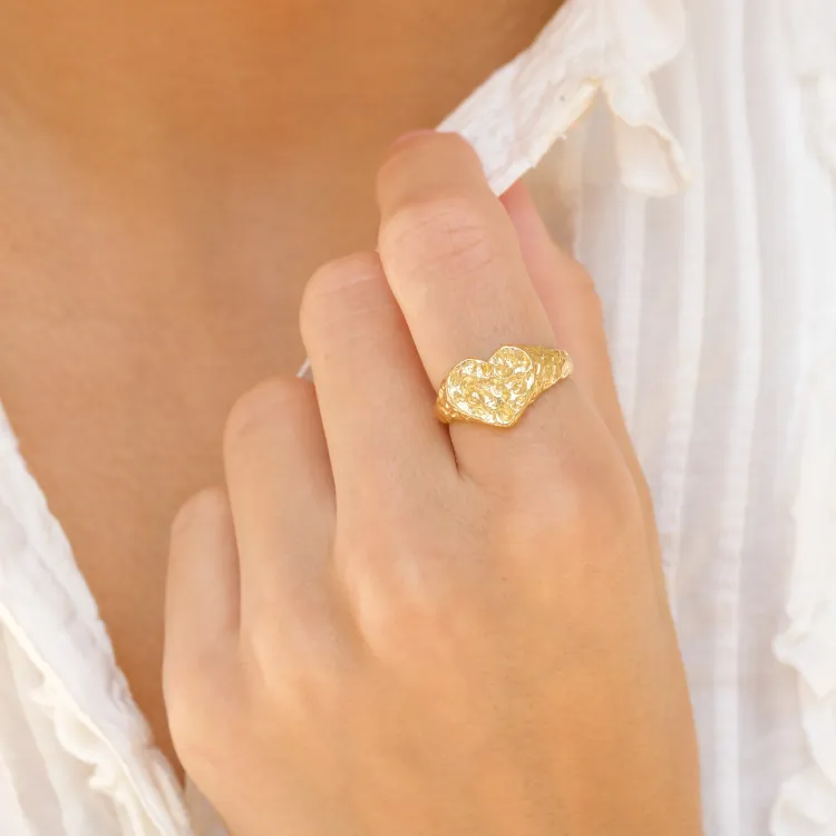 Herz Ring aus vergoldetes Messing - Eliné