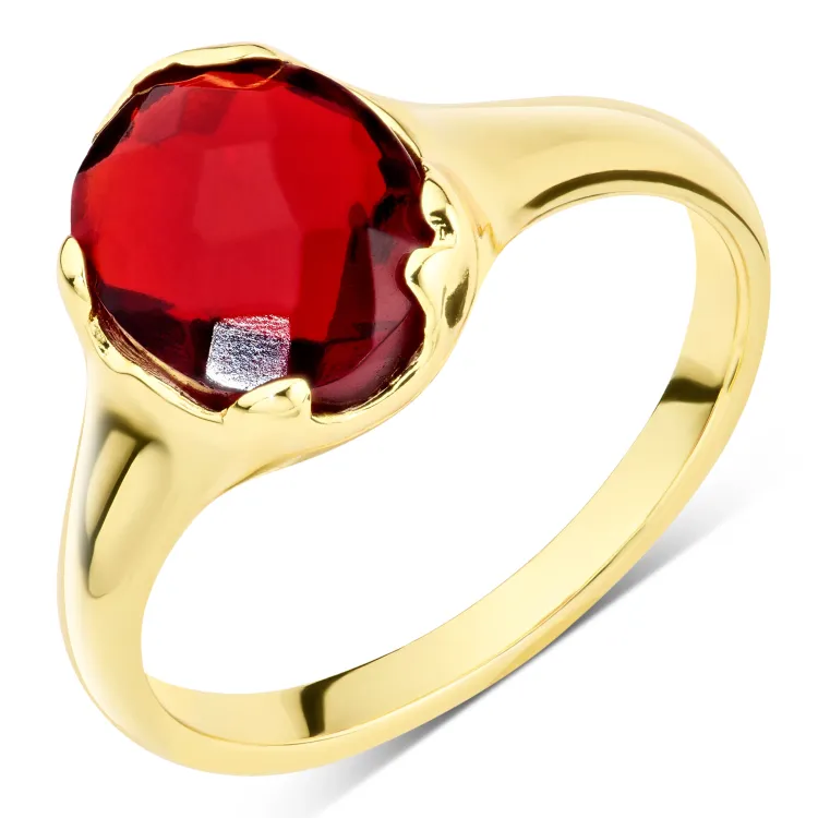 Granat Ring aus vergoldetes Messing - Eliné