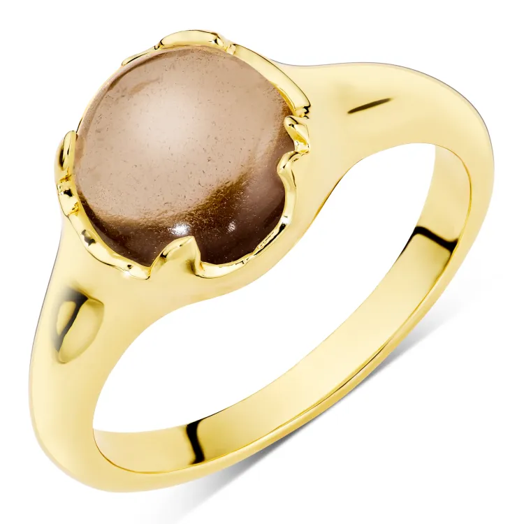 Quarz Ring aus vergoldetes Messing - Eliné