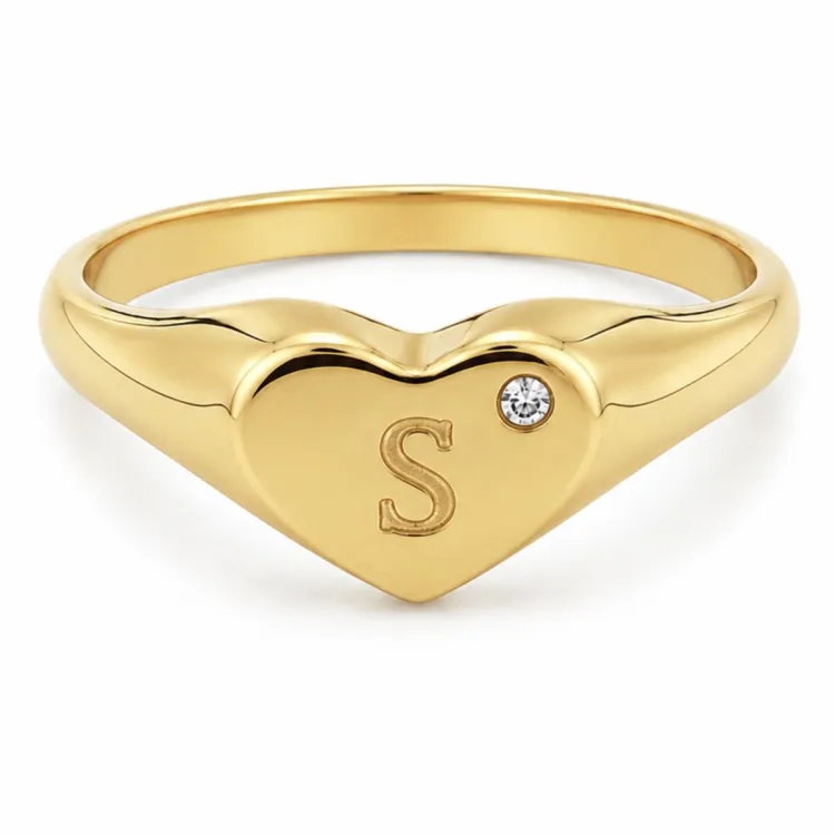 buchstab s Zirkon Ring aus vergoldetes Messing