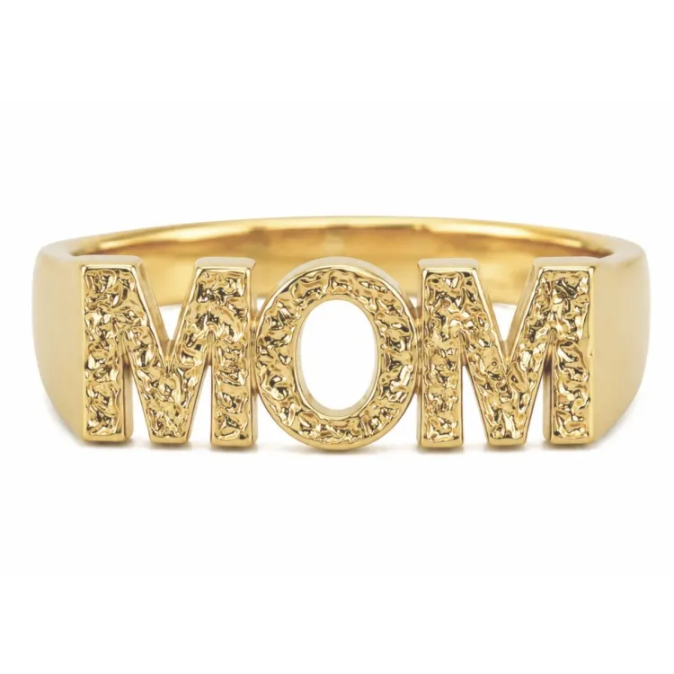 mom Ring aus vergoldetes Messing - My Letter