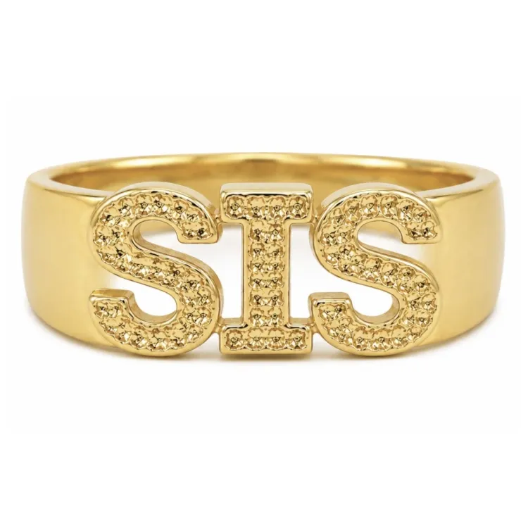 sis Ring aus vergoldetes Messing - My Letter