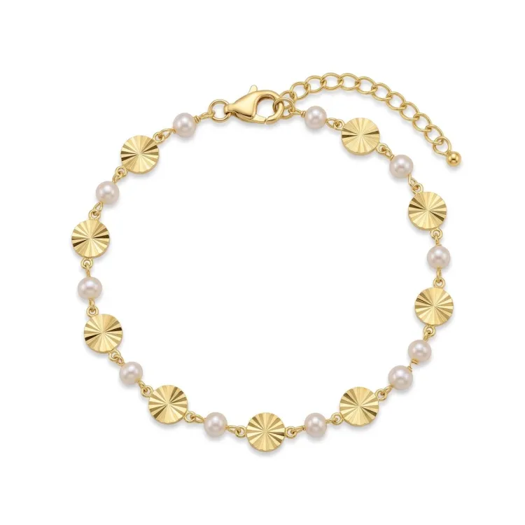 Perle Armband aus vergoldetes Messing - Eliné