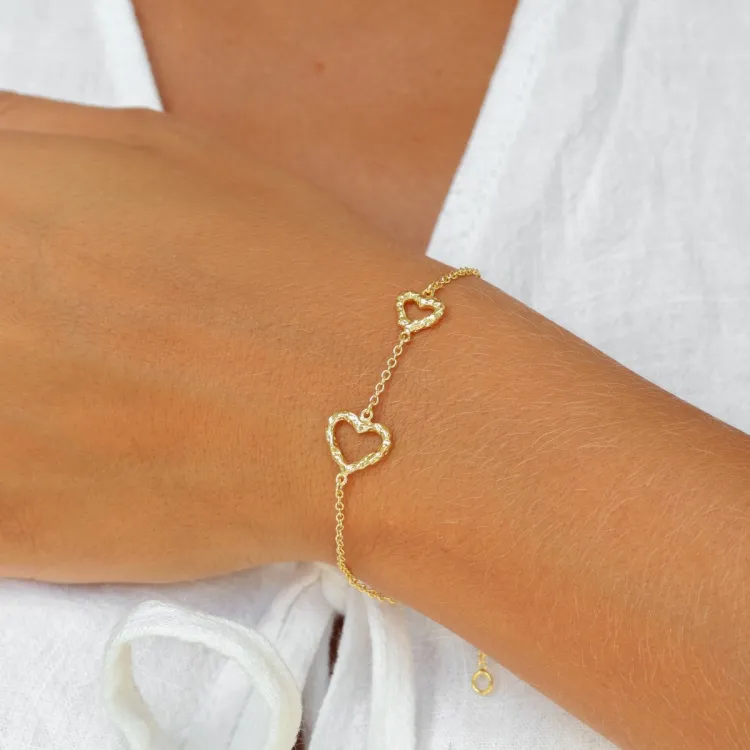 Herz Armband aus vergoldetes Messing - Eliné