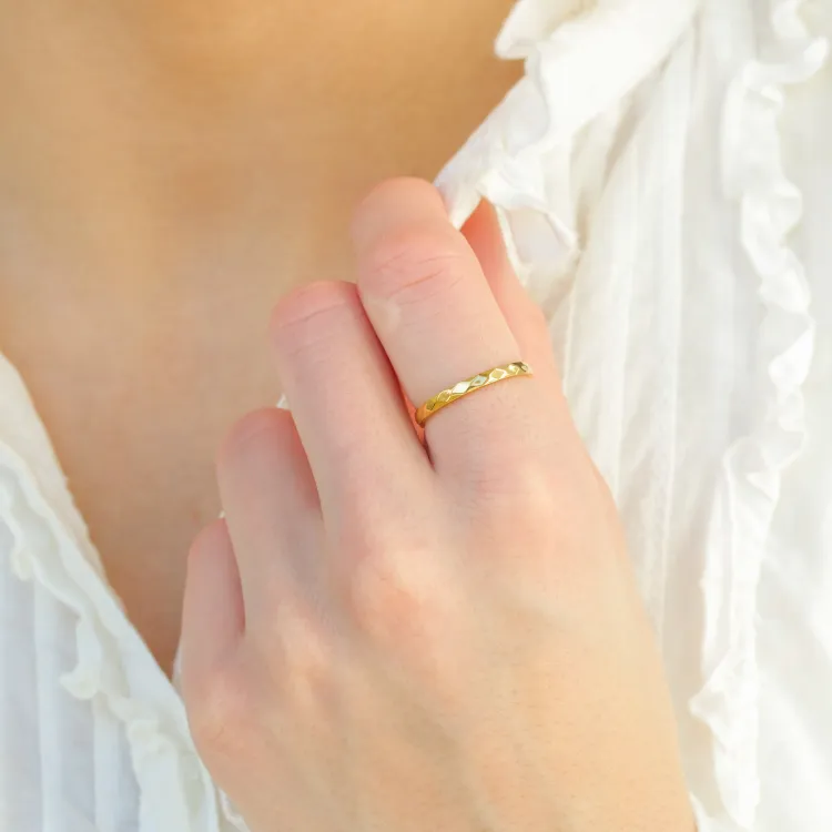 Wasserfest Ring aus vergoldetem Edelstahl - OCEANA