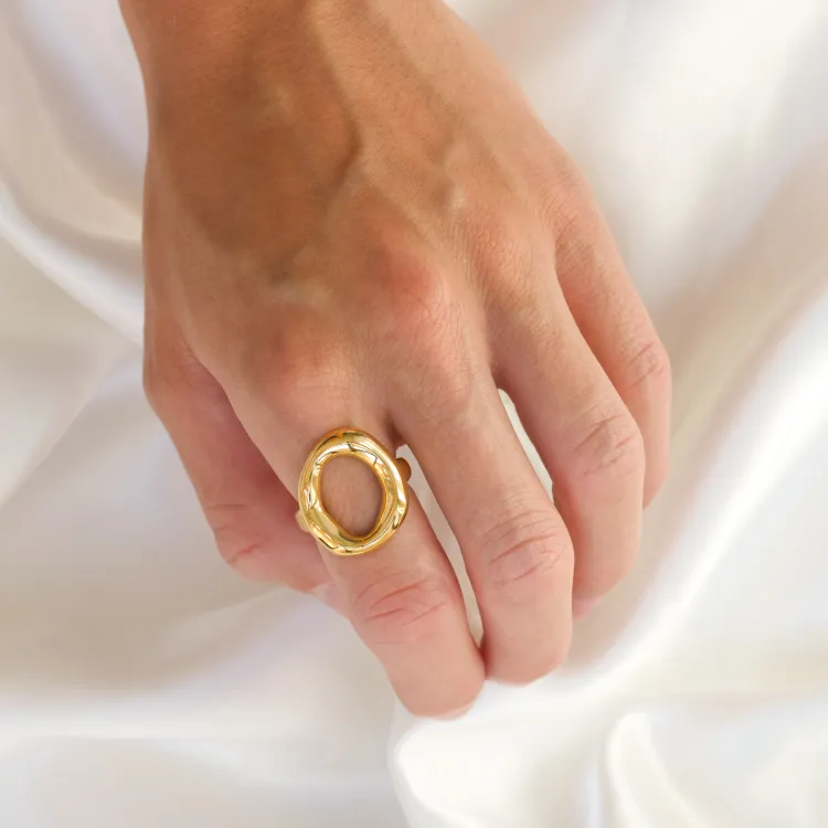 Wasserfest Ring aus vergoldetem Edelstahl - OCEANA