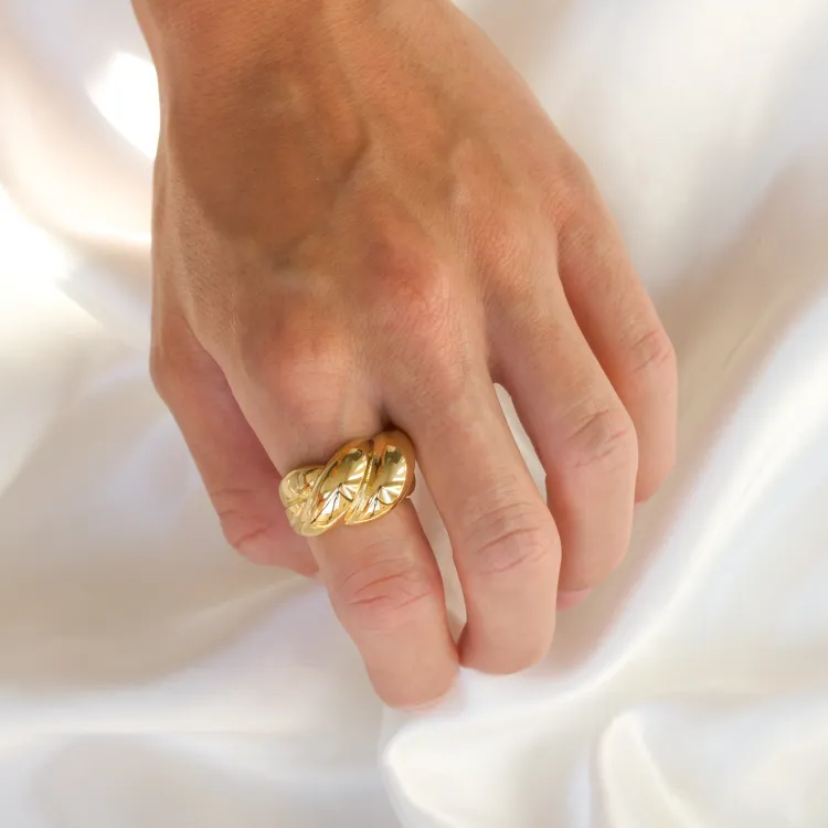Wasserfest Ring aus vergoldetem Edelstahl - OCEANA