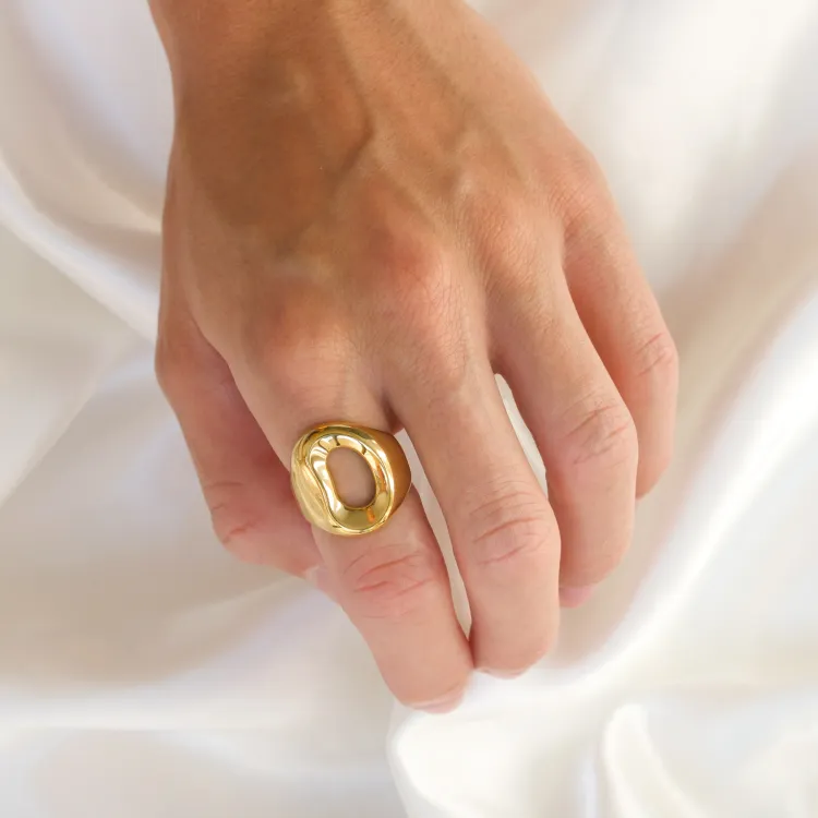 Wasserfest Ring aus vergoldetem Edelstahl - OCEANA