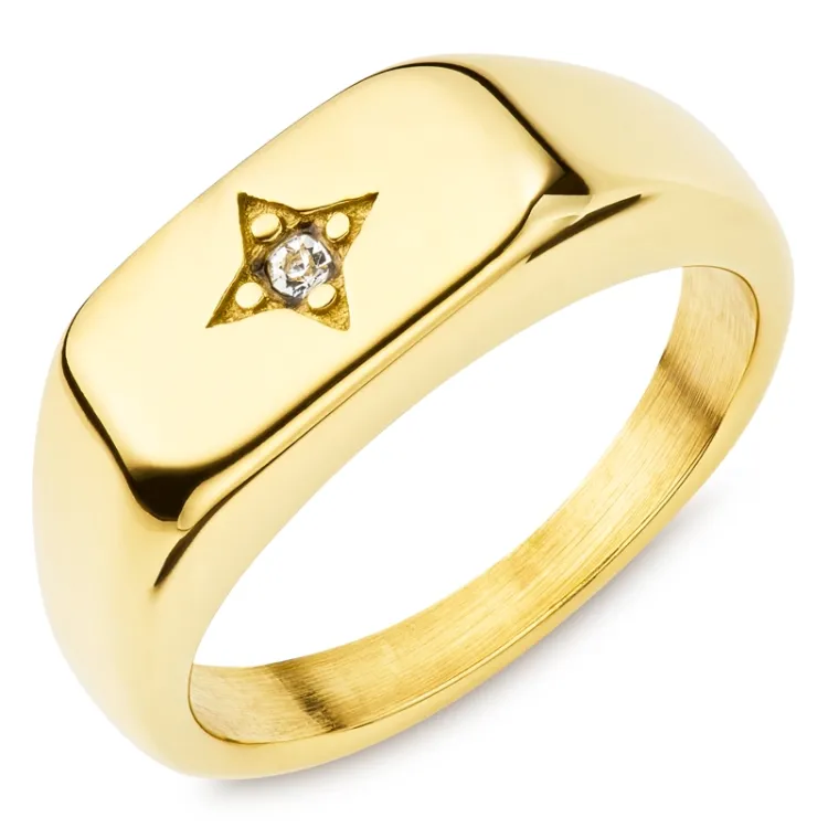 Wasserfest Stern Ring aus vergoldetem Edelstahl - OCEANA