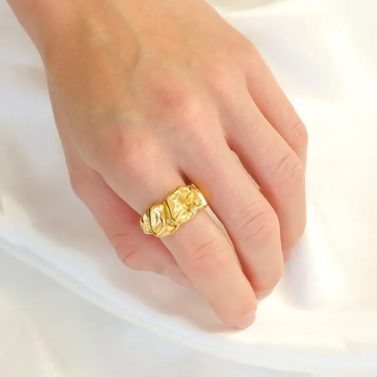 Wasserfest Ring aus vergoldetem Stahl - OCEANA