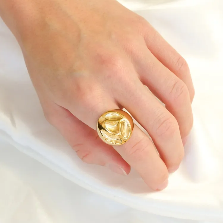 Wasserfest Ring aus vergoldetem Stahl - OCEANA