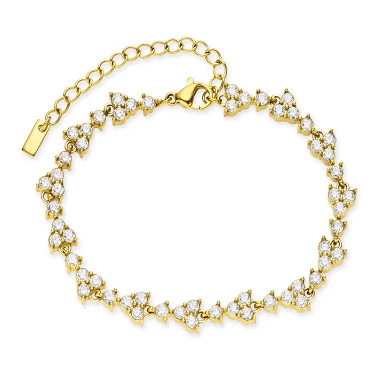 Wasserfest Zirkon Armband aus vergoldetem Stahl - OCEANA