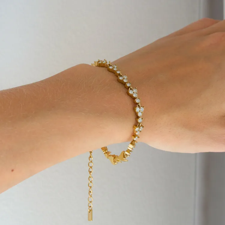 Wasserfest Zirkon Armband aus vergoldetem Stahl - OCEANA