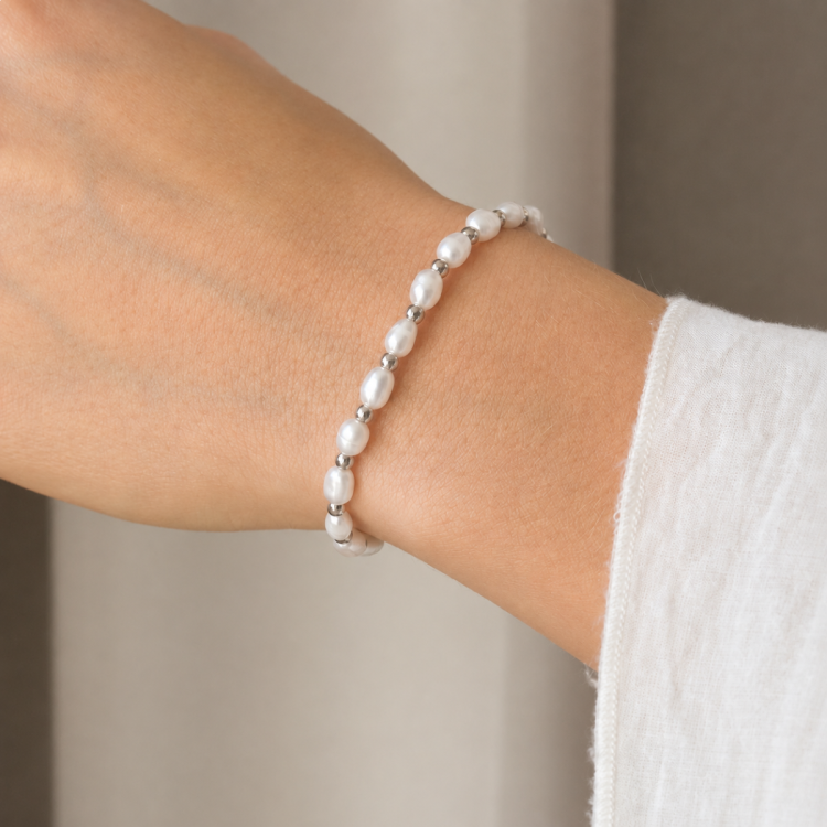 Wasserfest Perle Armband aus Stahl - OCEANA