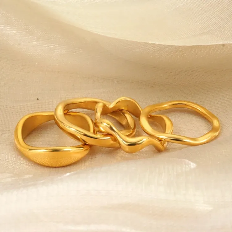 Wasserfest Ring aus vergoldetem Stahl - OCEANA