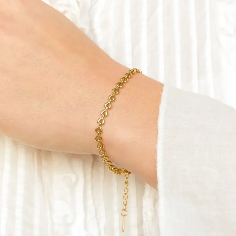 Wasserfest Herz Armband aus vergoldetem Stahl - OCEANA