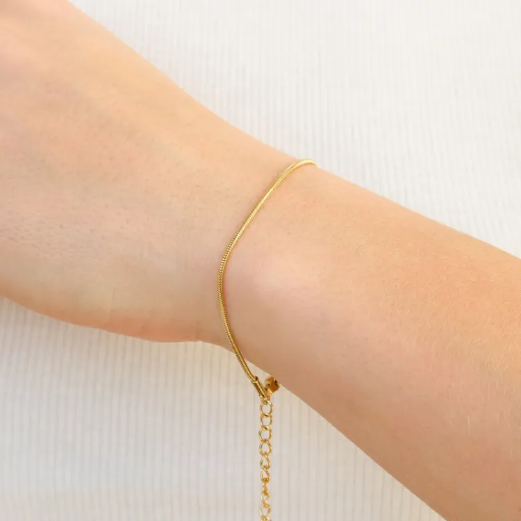 Wasserfest Armband aus vergoldetem Edelstahl 15 cm + 4 cm x 1,0 mm  - OCEANA