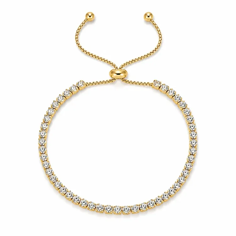 Wasserfest Zirkon Armband aus vergoldetem Stahl - OCEANA