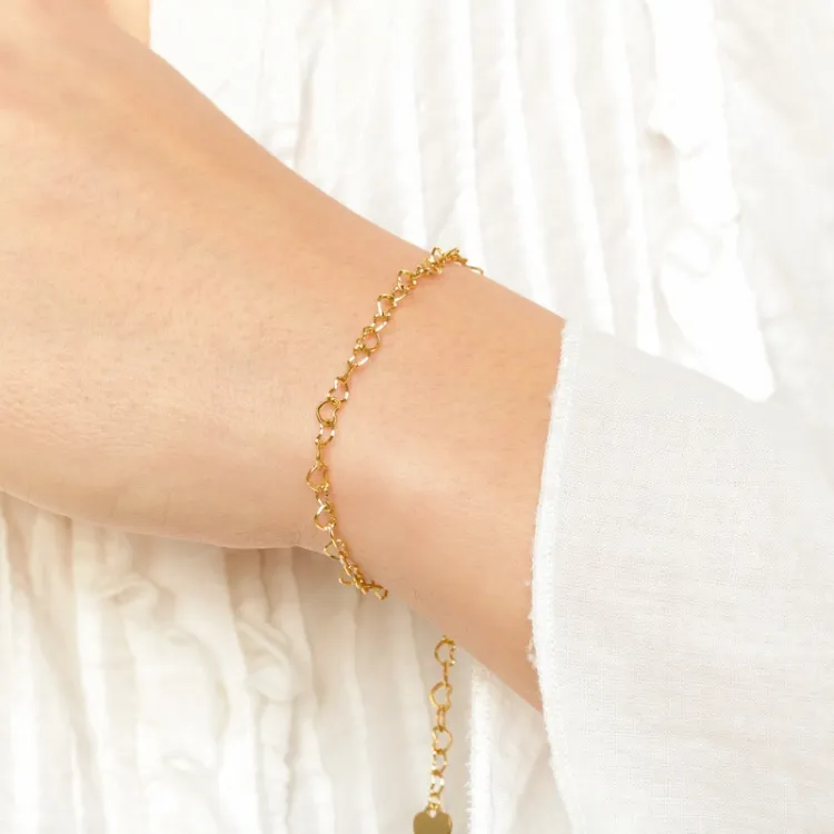 Wasserfest Herz Armband aus vergoldetem Stahl - OCEANA