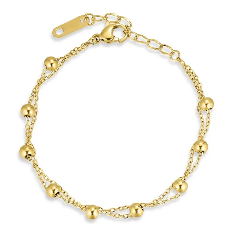 Wasserfest Kugel Armband aus vergoldetem Stahl - OCEANA