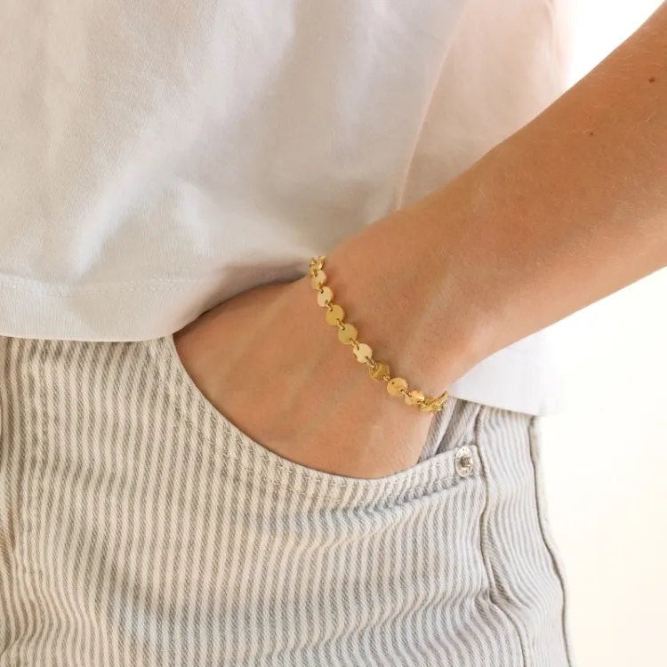 Wasserfest runder Armband aus vergoldetem Stahl - OCEANA