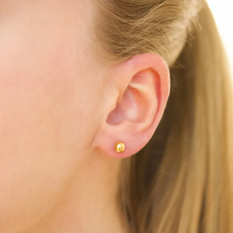 5 mm Wasserfester Ohrstecker in vergoldetem Stahl - OCEANA