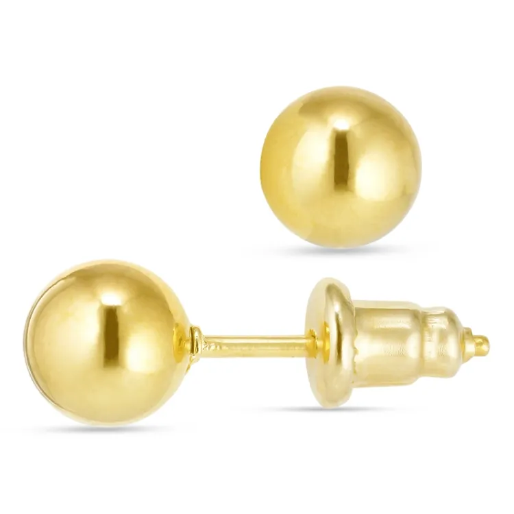 6 mm Wasserfester Ohrstecker in vergoldetem Stahl - OCEANA