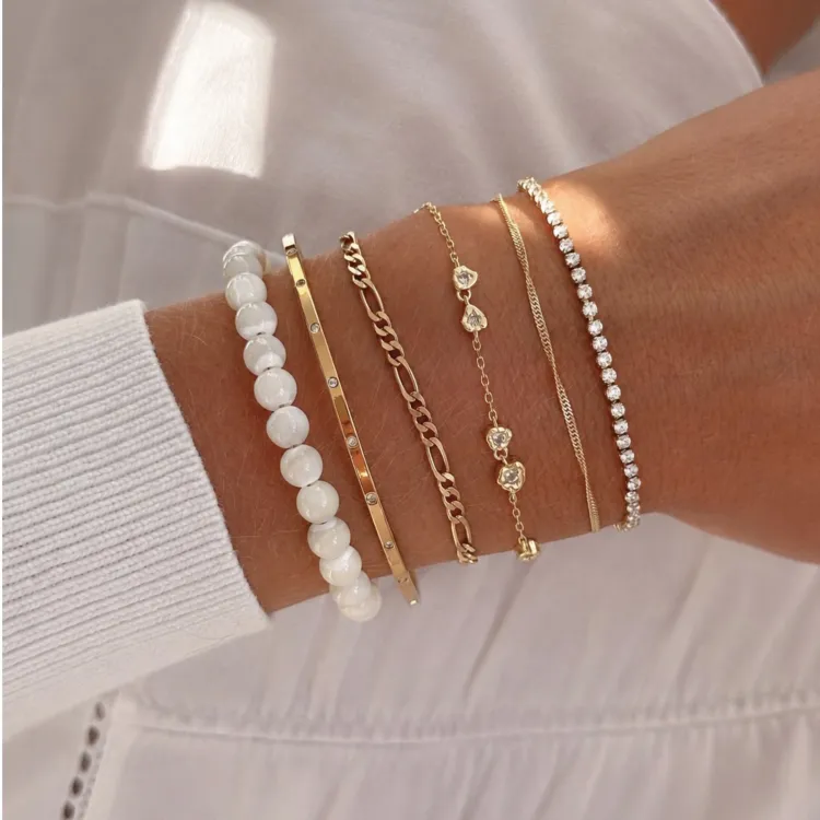Wasserfest Armband aus vergoldetem Stahl - OCEANA