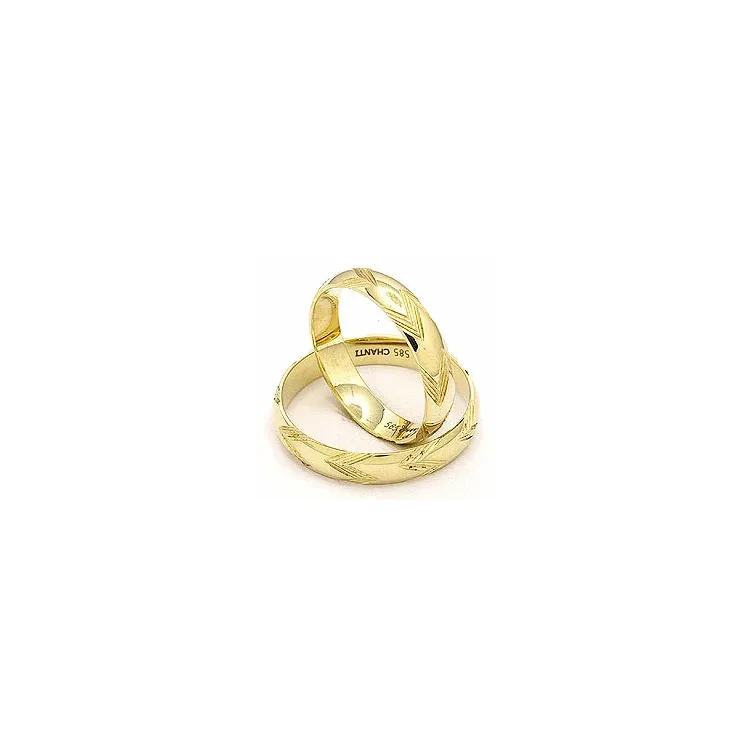 Trauringe aus 14 Karat Gold - set