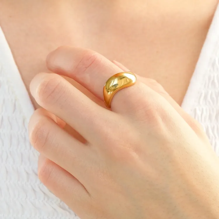 Wasserfest Ring aus vergoldetem Stahl - OCEANA