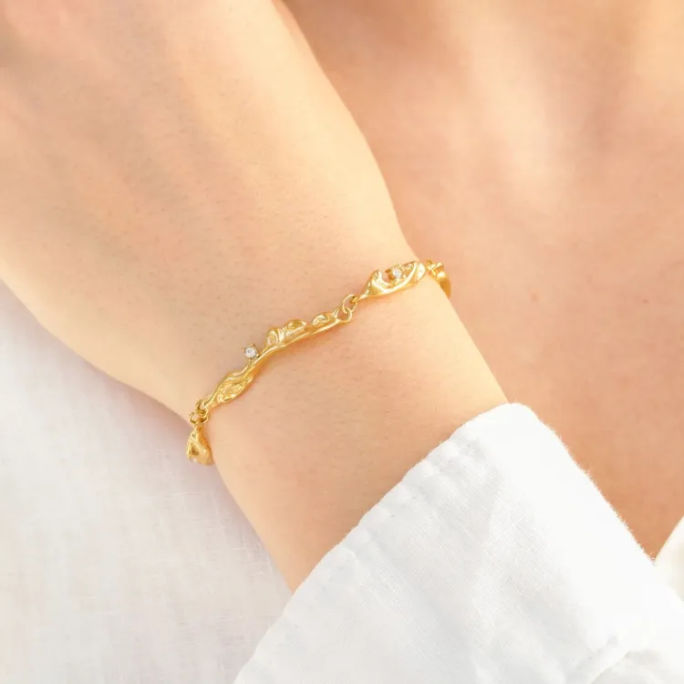 Wasserfest Armband aus vergoldetem Stahl - OCEANA