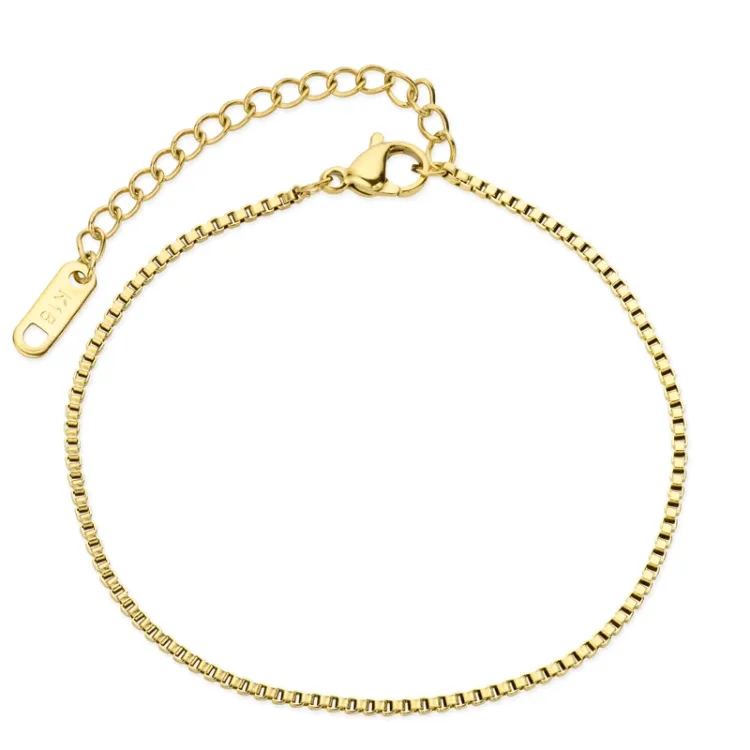 Wasserfest Armband aus vergoldetem Edelstahl 17 cm + 5 cm x 1,7 mm  - OCEANA
